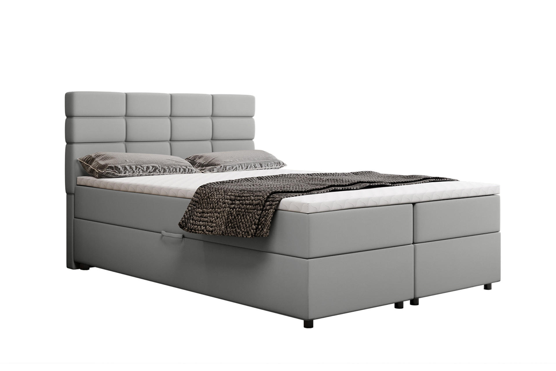 BOXBETT Reve 140 x 200 cm mit Bettkasten und Lattenrost ohne matratze - hellgrau - Hellblau, Holz (140/200cm) - Homesy