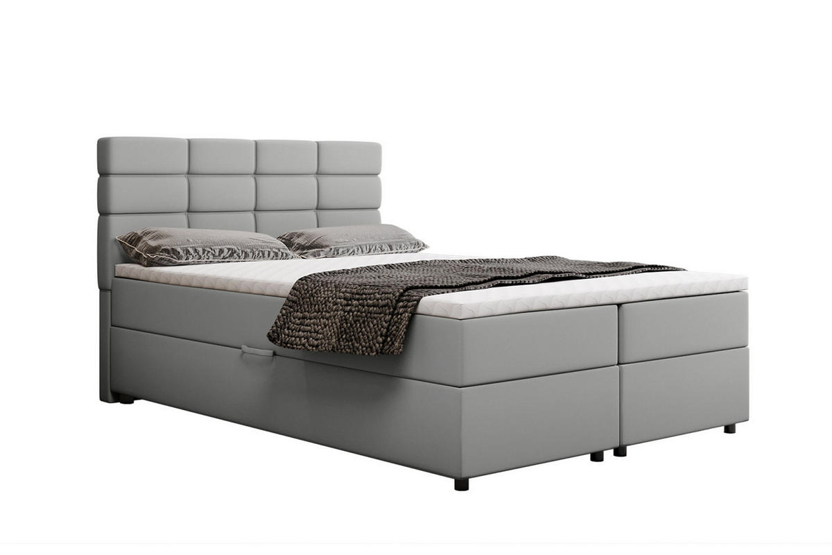 BOXBETT Reve 140 x 200 cm mit Bettkasten und Lattenrost ohne matratze - hellgrau - Hellblau, Holz (140/200cm) - Homesy