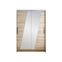 KLEIDERSCHRANK Miami VIII, mit RGB LED Beleuchtung - Silberfarben/Trüffeleichefarben, Holzwerkstoff/Kunststoff (120/200/58cm) - MIRJAN24