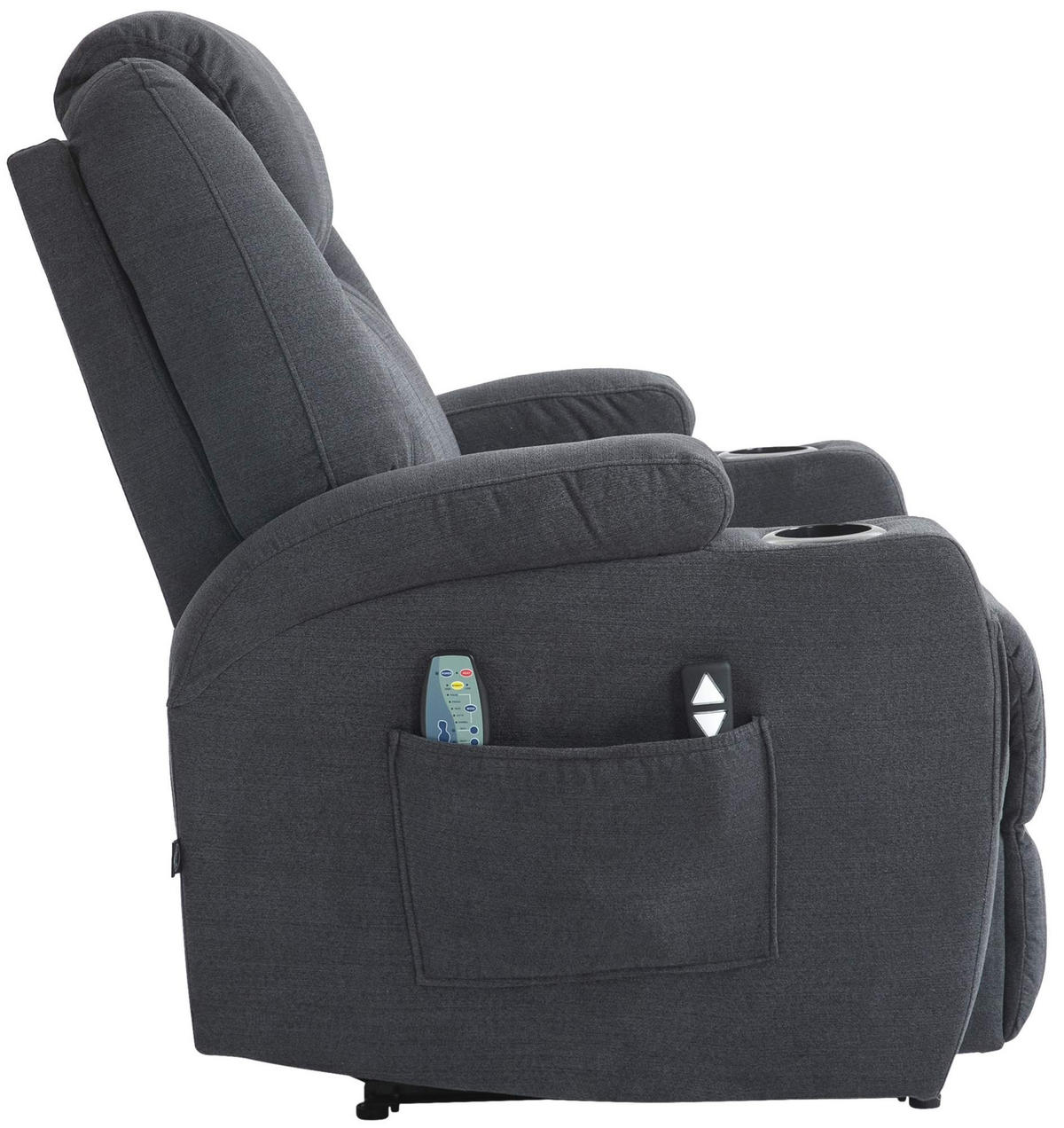 SESSEL Stoff dunkelgrau - Dunkelgrau/Schwarz, Textil/Metall (83/105/94cm) - CLP