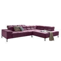 ECKSOFA NELSON Violett Velvet - Violett/Silberfarben, Textil (321/116cm) - KAWOLA
