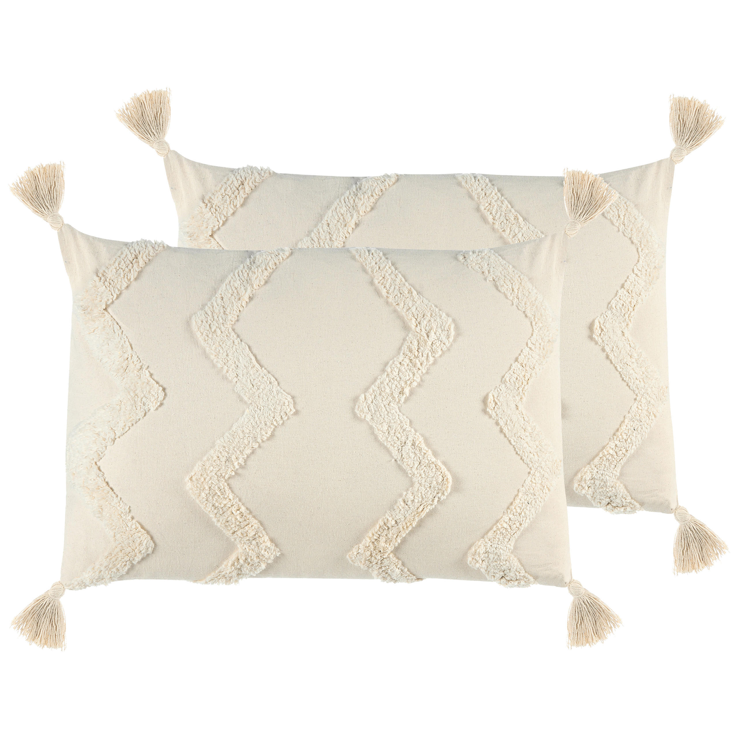 DEKOKISSEN Beige 40/60 cm Cerinthe - Beige, Textil (60/40/10cm) - Beliani