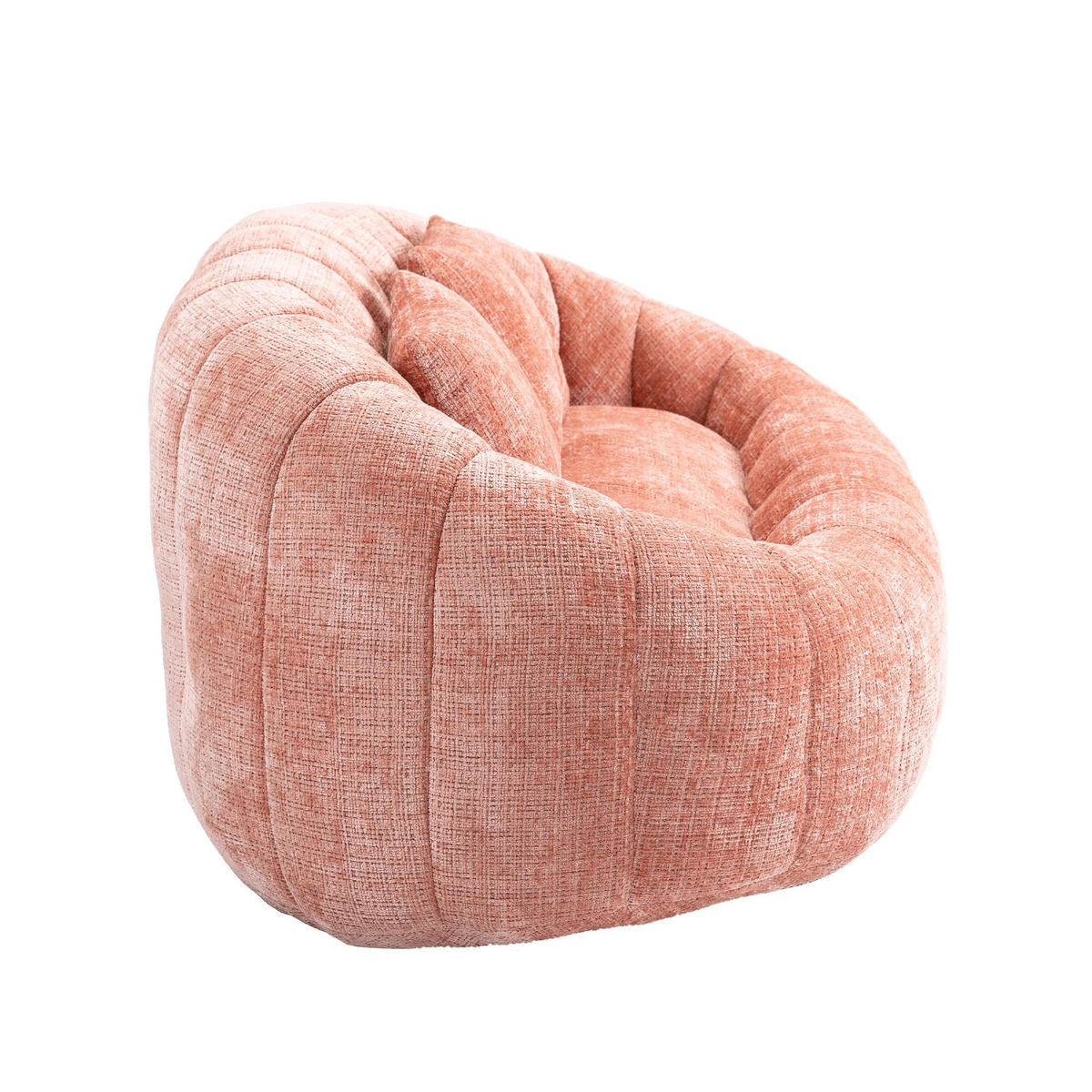 SITZSACK Chenille, Sofa mit 2 Kopfkissen,XXL Lounge-Sofa,Rosa - Rosa, Textil (145/63/95cm) - LVHOM