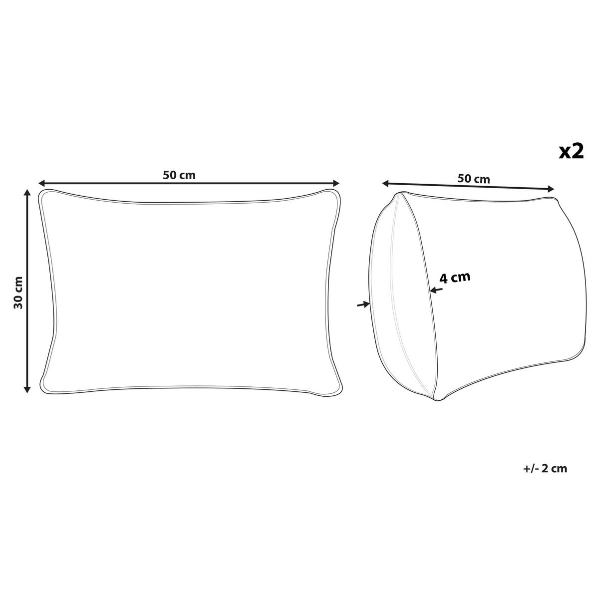 DEKOKISSEN 2er-Set Rosa 30/50 cm Fraksinus - Pink/Rot, Textil (50/30cm) - Beliani
