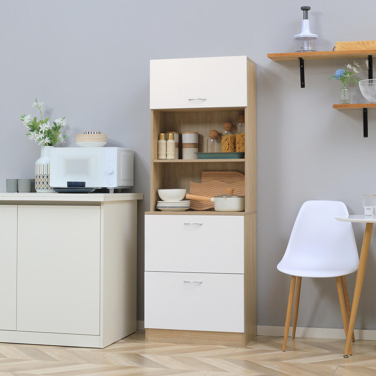 HIGHBOARD DE-11021 2 Schubladen Weiß - Weiß, Holzwerkstoff (38/168/60cm) - ComfortXL