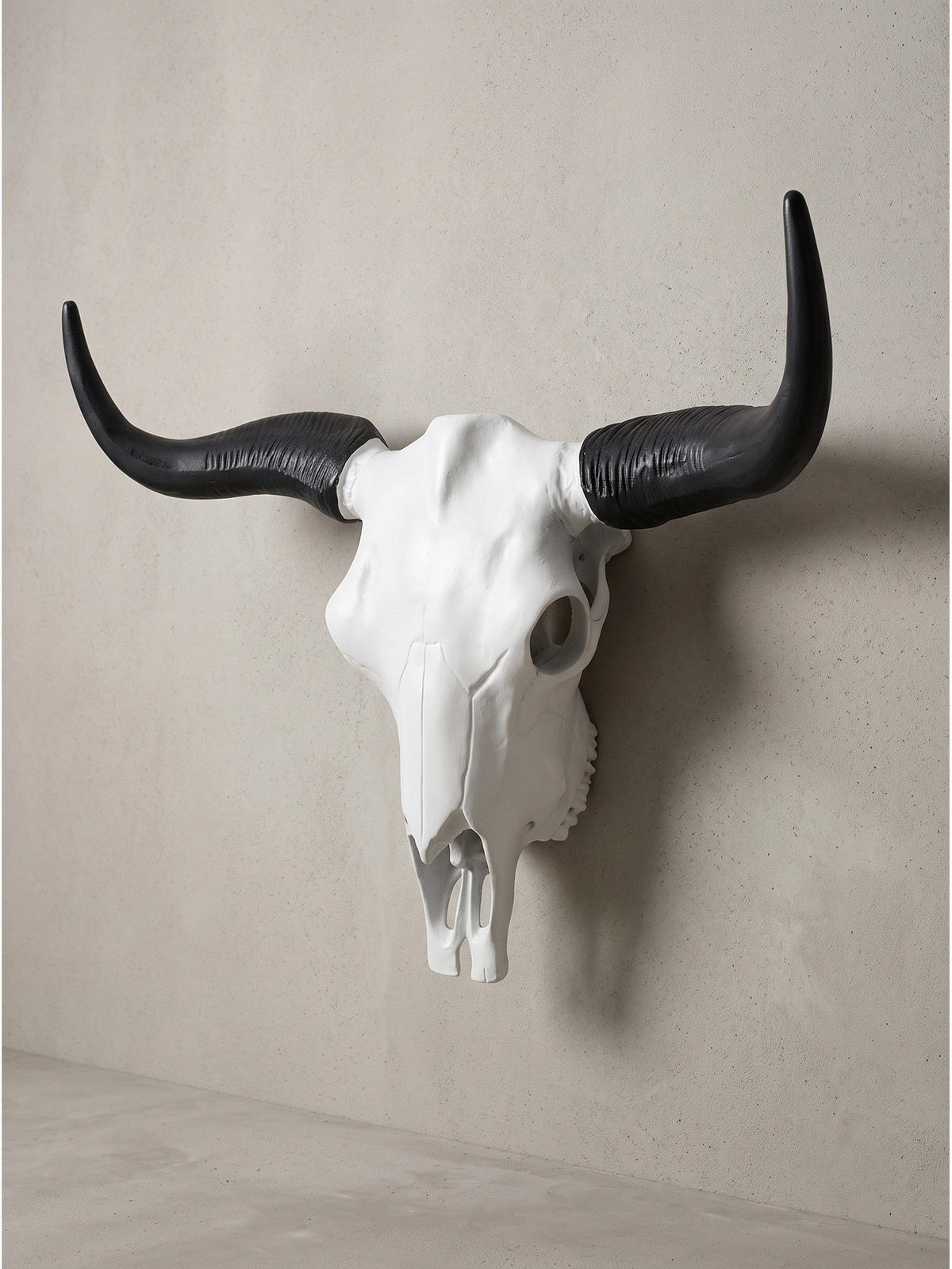 GEWEIH NAAB, Aluminium, Weiß-Schwarz, 55,5 x 14 x 40 cm - Weiß, Metall (55.5/40/14cm) - KADIMA DESIGN