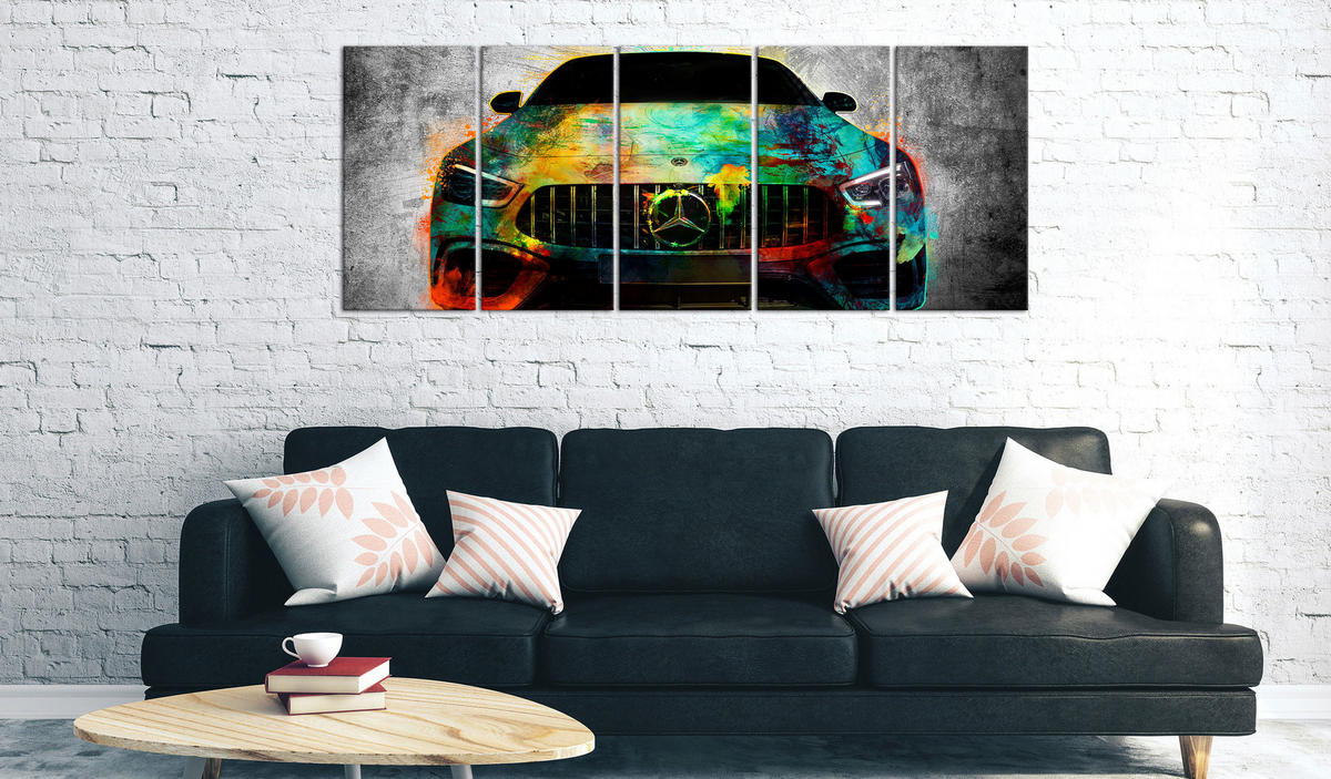 KUNSTDRUCK Bunt 225/90 cm - Multicolor, Textil (225/90cm) - KUNSTLOFT
