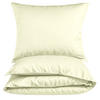 MAKO-SATIN-BETTWÄSCHE 135x200 Bettbezug einfarbig 100% Baumwolle - Uni Natur Creme - Creme, Textil (135/200cm) - Carpe Sonno