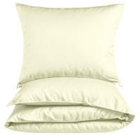 MAKO-SATIN-BETTWÄSCHE 155x220 Bettbezug einfarbig 100% Baumwolle - Uni Natur Creme - Creme, Textil (155/220cm) - Carpe Sonno