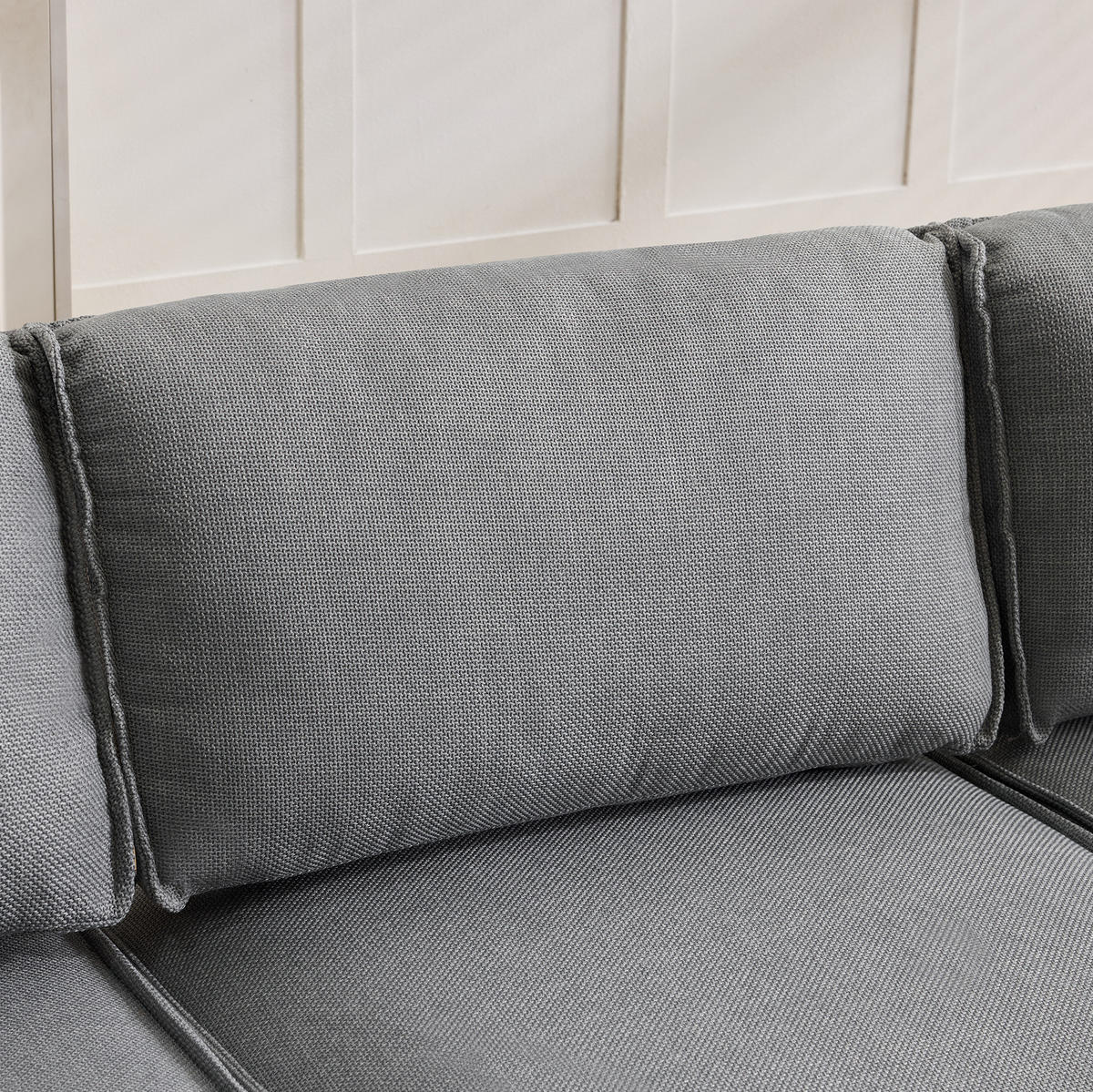 ECKSOFA mit Schlaffunktion und frei kombinierbaren Elementen, Hellgrau - Hellgrau, Kunststoff (308/152cm) - Redom