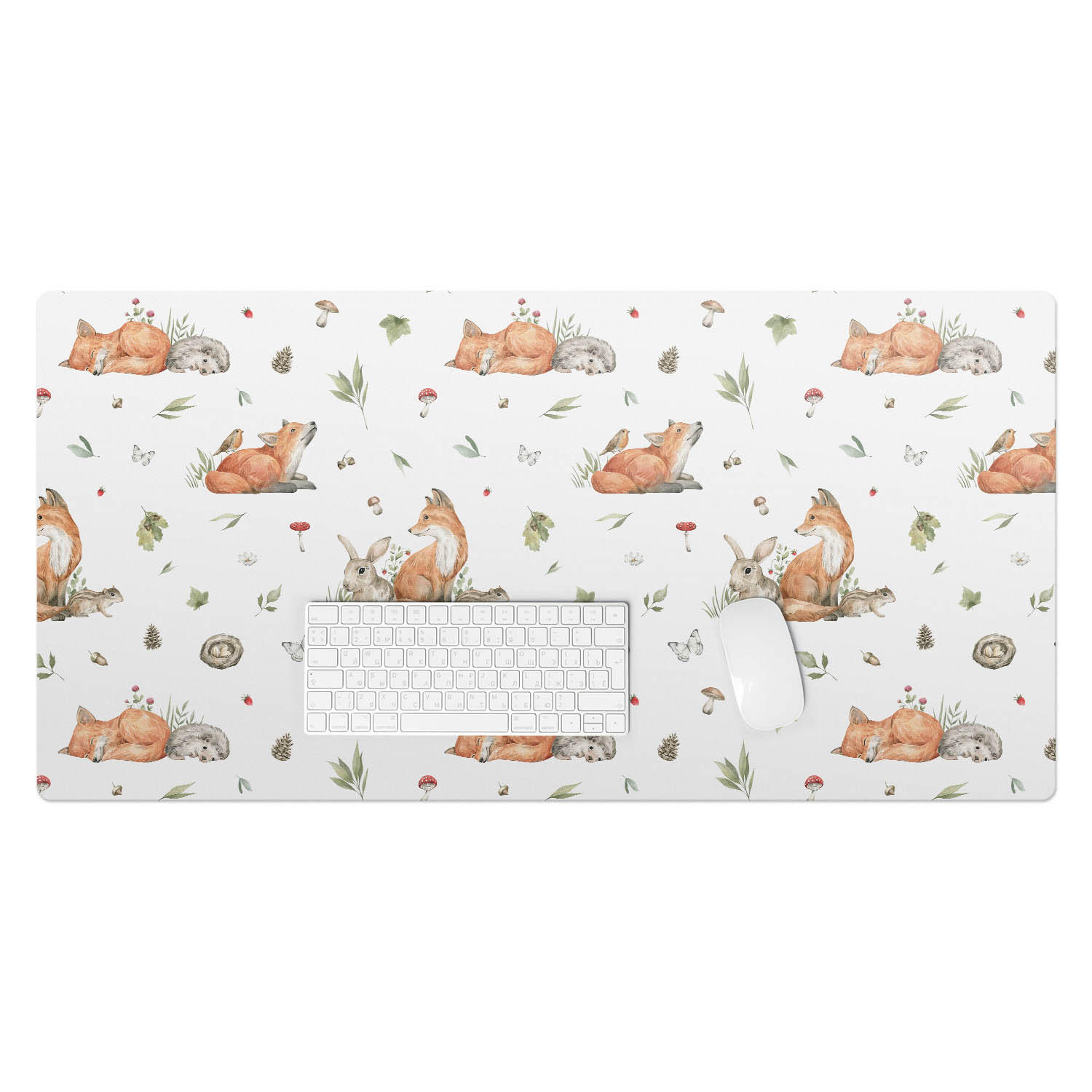 Wallfluent Schreibtischunterlage Orange, Beige 50x1.6x100 cm