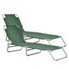 SONNENLIEGE-SET 2 TLG. Carcao - Dunkelgrün, Textil/Metall (186/24/55cm) - casa.pro