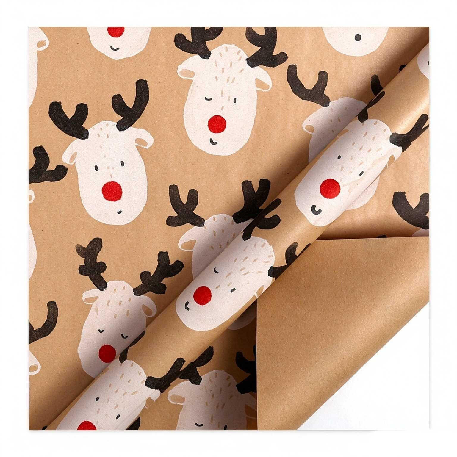 GESCHENKPAPIER – Weihnachts-Geschenkpapier – 43 x 300 cm – Braun - Braun, Papier (4/4/43cm)