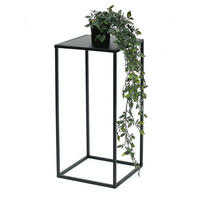 BLUMENHOCKER Metall Schwarz Eckig 50 cm Blumenständer Beistelltisch 96312 S Blumensäule Modern Pflanzenständer Pflanzenhocker - Schwarz, Metall (26/50/26cm) - DanDiBo