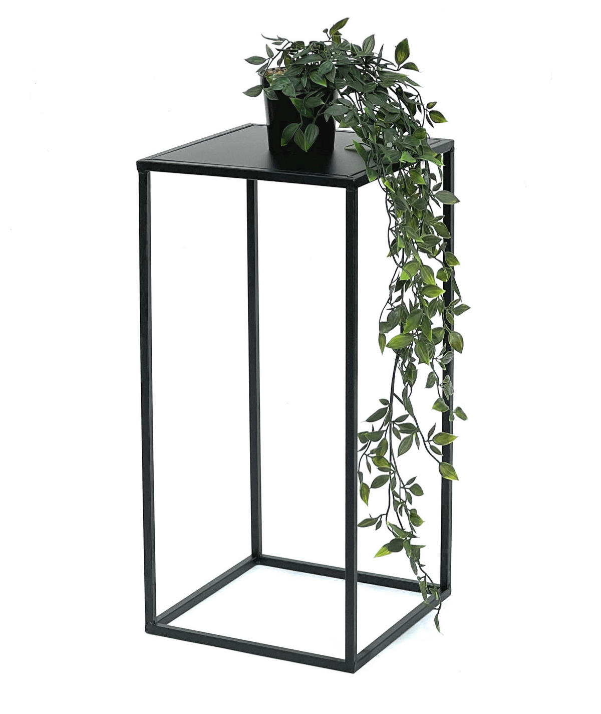 BLUMENHOCKER Metall Schwarz Eckig 50 cm Blumenständer Beistelltisch 96312 S Blumensäule Modern Pflanzenständer Pflanzenhocker - Schwarz, Metall (26/50/26cm) - DanDiBo