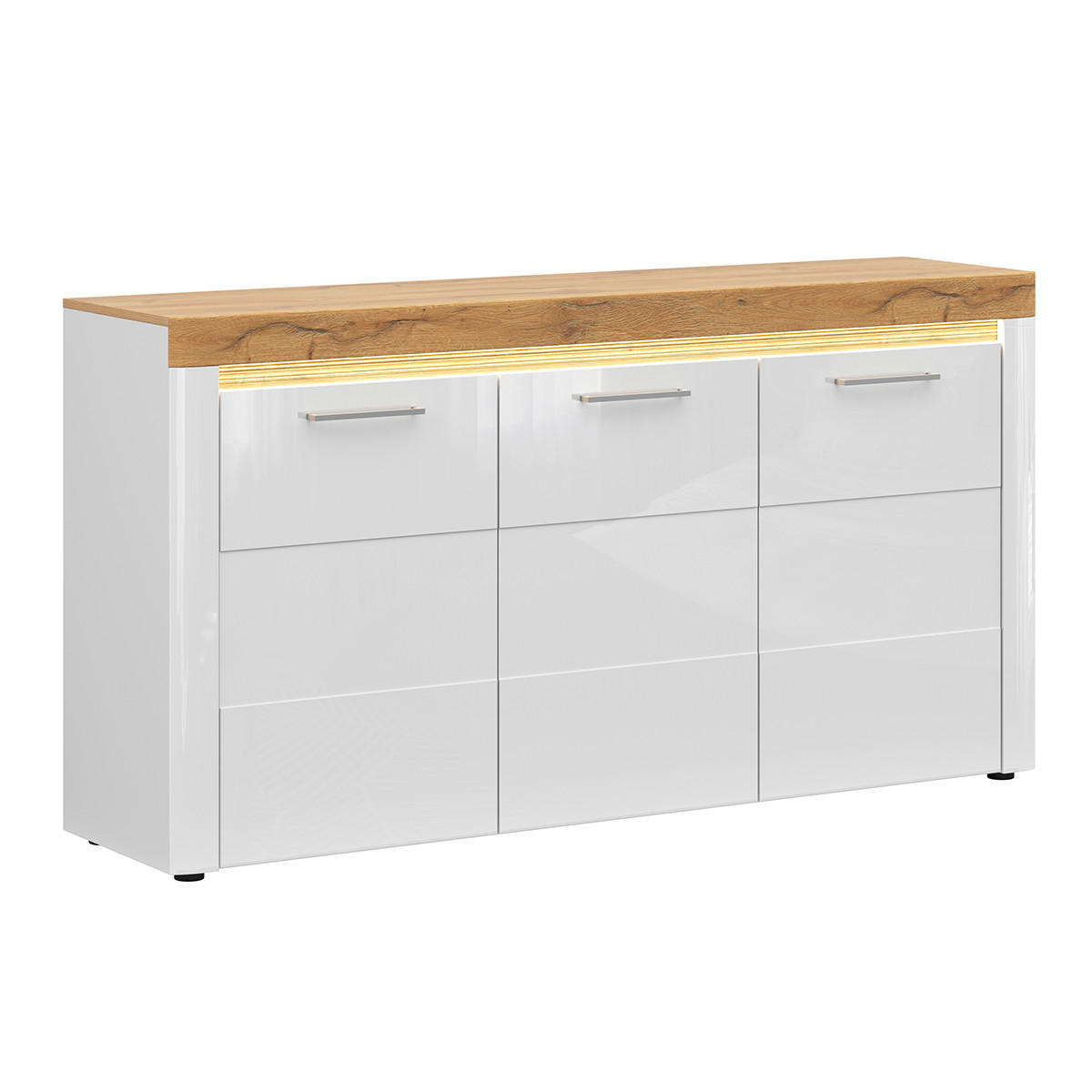 SIDEBOARD Nara Weiß und Holz - Weiß, Holzwerkstoff (170/90/42cm) - Petits-meubles