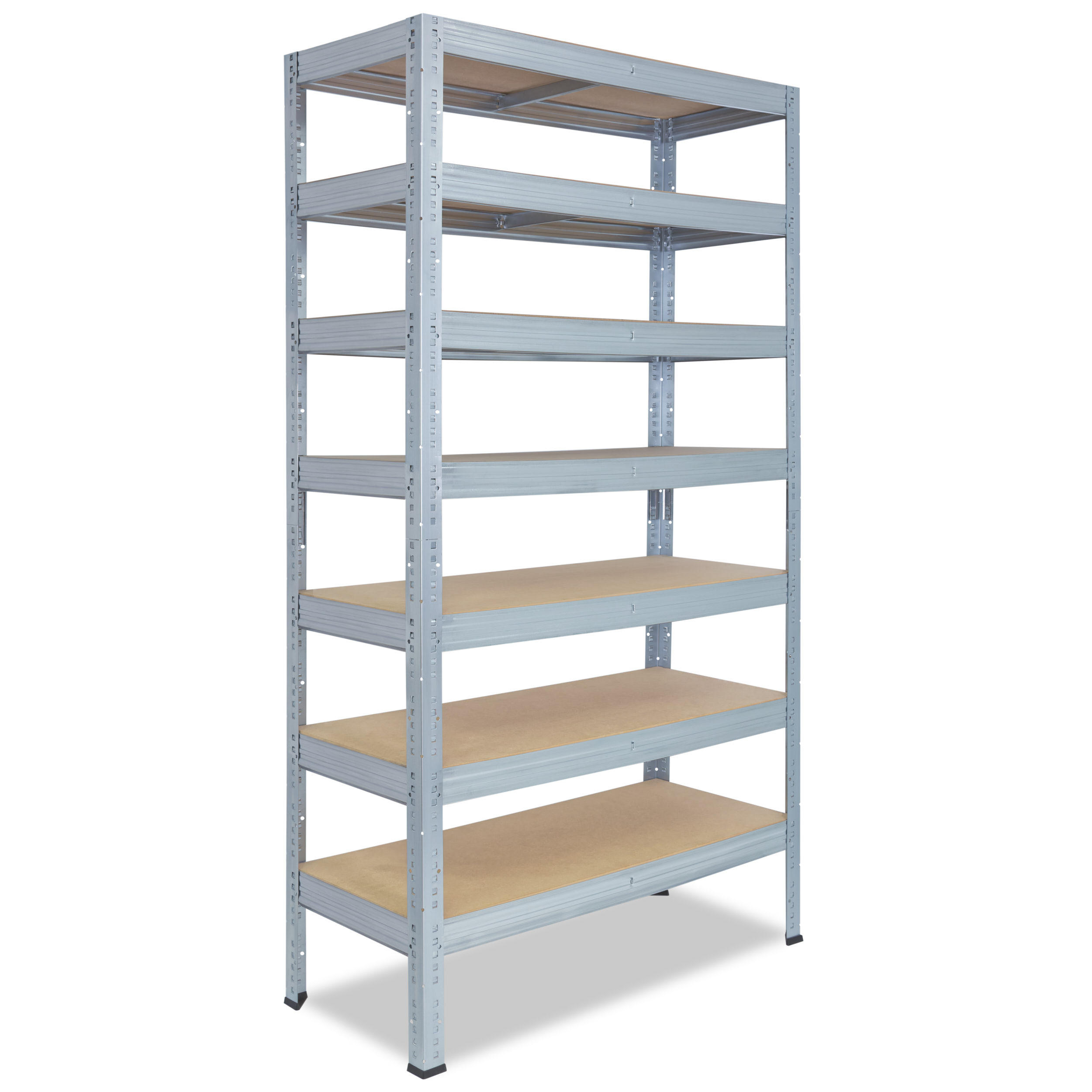 SCHWERLASTREGAL PRO 200x90x30 cm in verzinkt mit 7 Böden und 142 kg Traglast pro Boden - Silberfarben, Metall (90/200/30cm) - shelfplaza