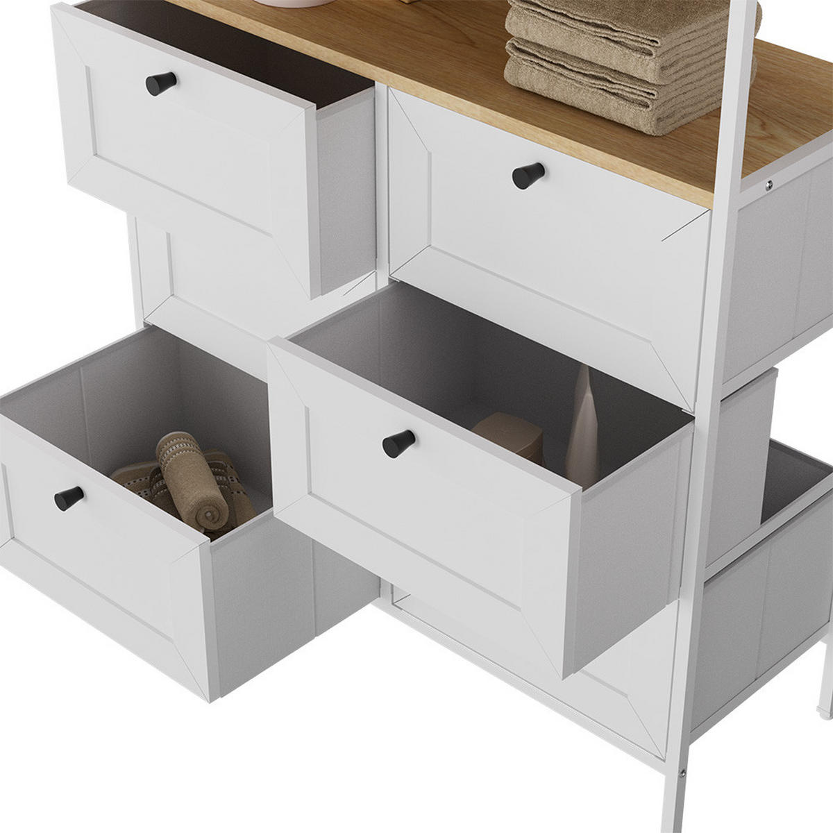 KOMMODE Belaro Weiß 80 x 95 cm 6 Schubladen - Weiß, Holzwerkstoff (80/95/30cm) - Vicco