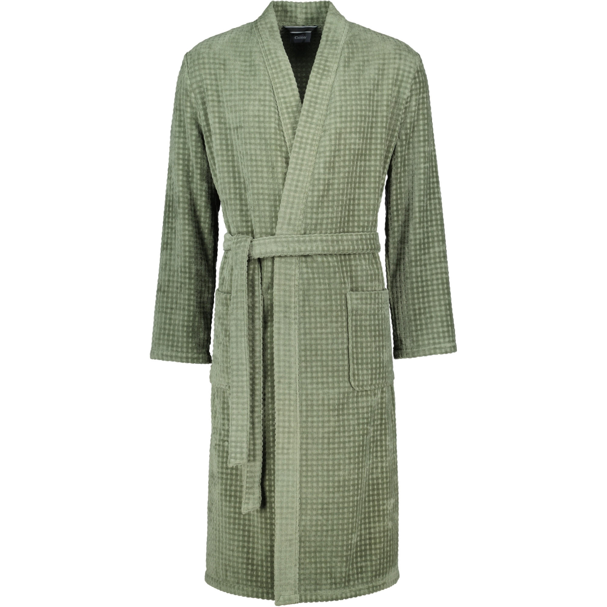 BADEMANTEL HERREN KIMONO WAFFELPIQUE 5508 FIELD - 453 - Grün, Textil (Snull) - Cawoe