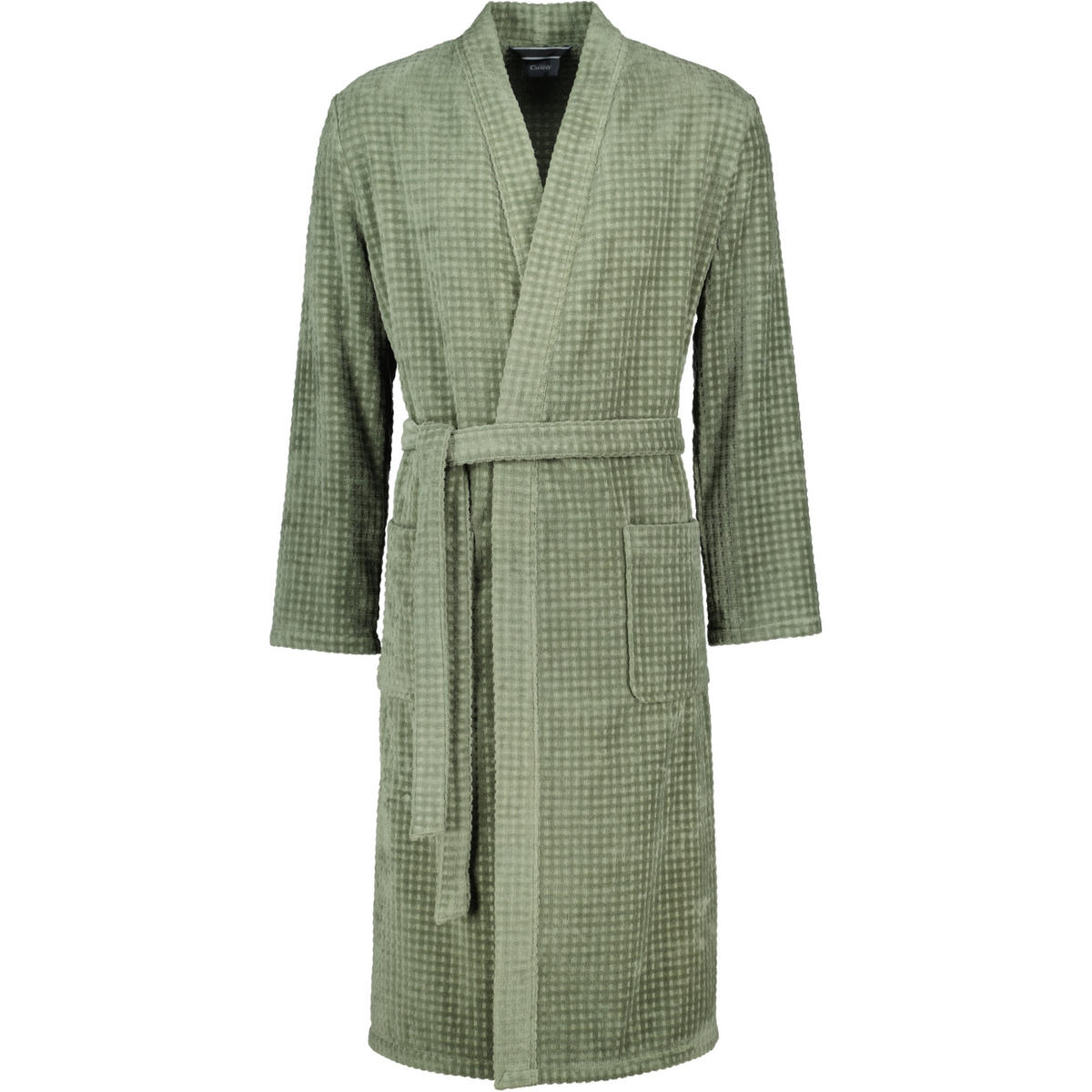BADEMANTEL HERREN KIMONO WAFFELPIQUE 5508 FIELD - 453 - Grün, Textil (Snull) - Cawoe