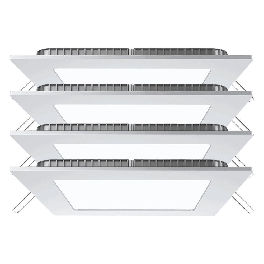 LED DECKENLEUCHTE Kunststoff Weiß 4er Set - Weiß, Metall (12/12/2.5cm)