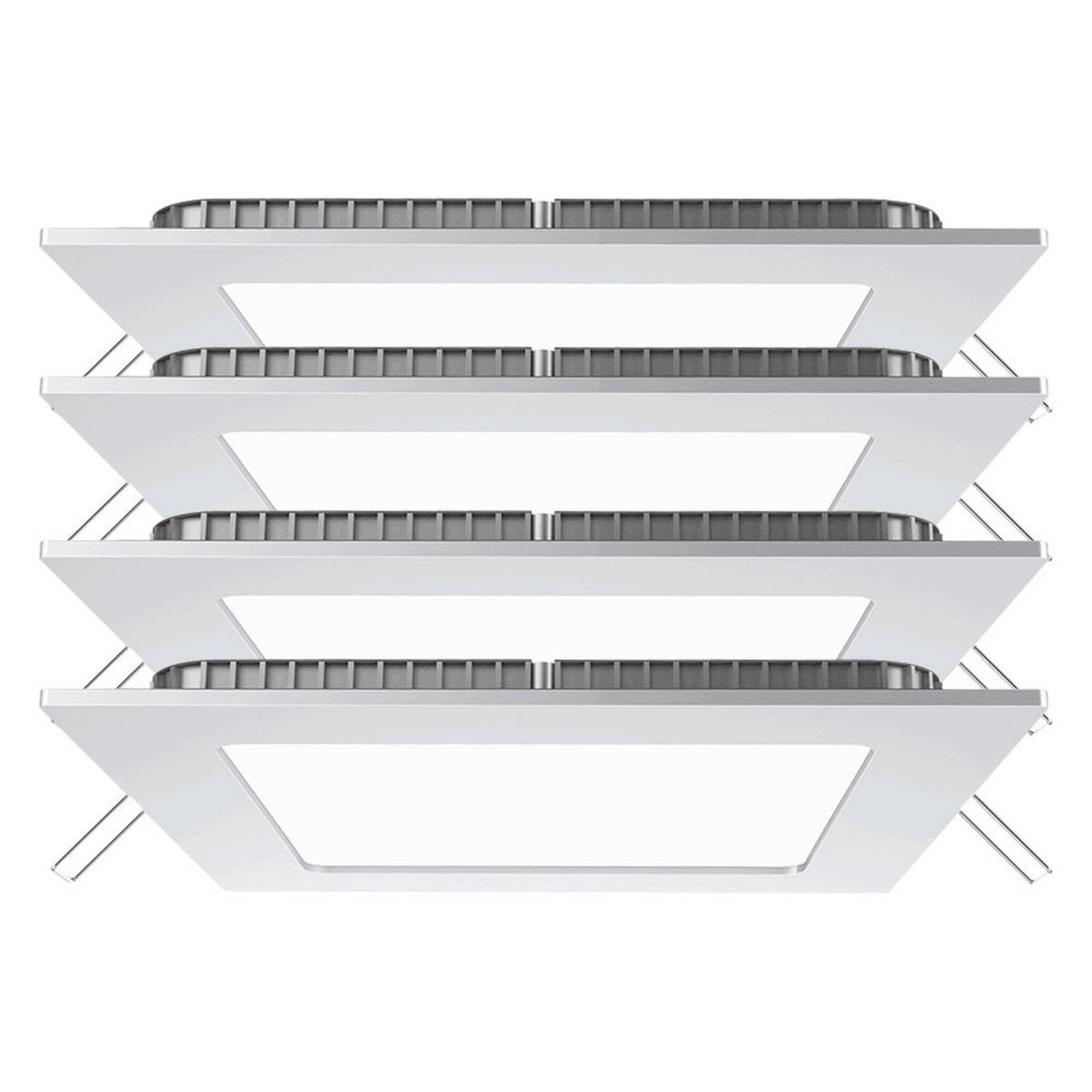 LED DECKENLEUCHTE Kunststoff Weiß 4er Set - Weiß, Metall (12/12/2.5cm)