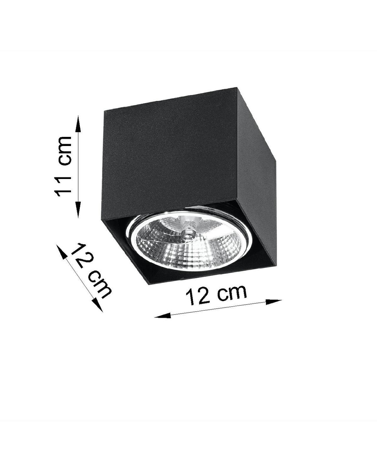 DECKENLEUCHTE Aluminium Schwarz Würfel - Schwarz, Metall (12/12/11cm) - Sollux Lighting