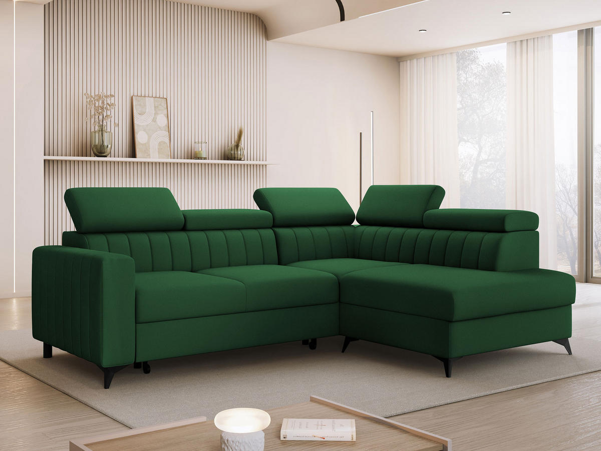 COLTAR Milano 2RRLXP, Dreapta 2R+R+LXP - verde, material textil/lemn (195/249cm) - MIRJAN24
