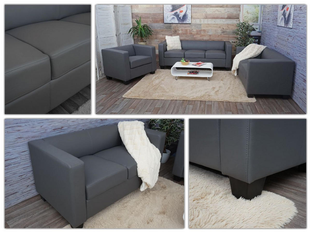 SOFAGARNITUR Grau 3er-Set - Grau, Textil (400/70/300cm) - MCW