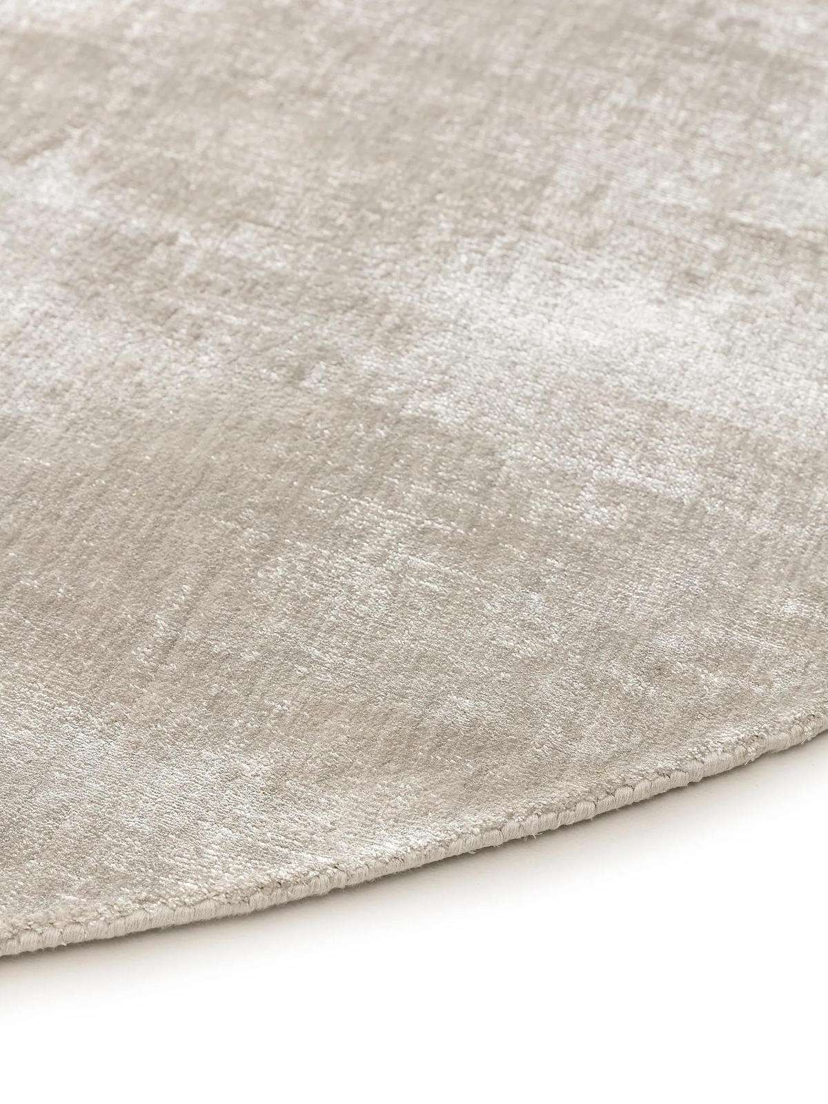 VISKOSETEPPICH rund Nova Hellgrau ø 120 cm rund - Hellgrau, Naturmaterialien/Textil (120/120cm) - benuta Pure