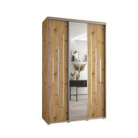 SCHWEBETÜRENSCHRANK 235,2/150/60 3-türig - Silberfarben/Eiche Artisan, Holz/Metall (150/235/60cm) - Abiks Möbel