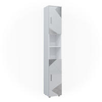 BADSCHRANK Irma Weiß 30 x 192 cm - Weiß Hochglanz, Holzwerkstoff (30/192/30cm) - Vicco