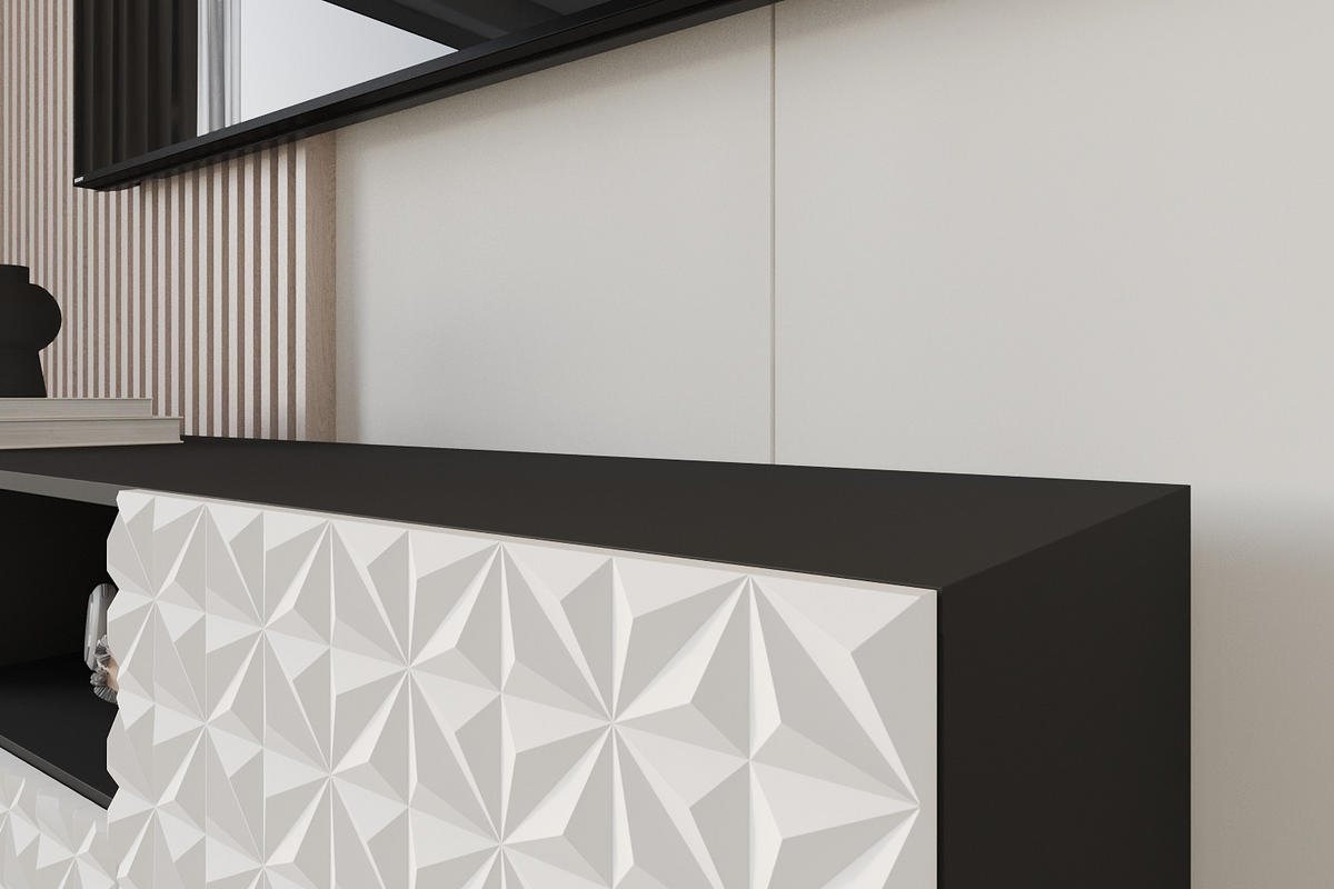 LOWBOARD VIRA-S 140x40x41 cm - Schwarz / Weiß - Schwarz/Weiß, Holzwerkstoff (140/50/41cm) - ALTDECOR