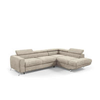 ECKSOFA Marios Mit Schlaffunktion - Beige, Holzwerkstoff/Textil (202/260cm) - Fun Möbel