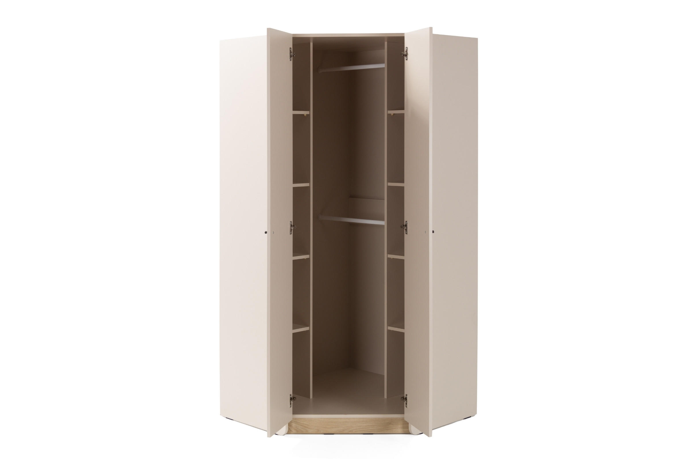 KINDERECKSCHRANK ALBI 02 zweitürig 95/95/195 in Sandbeige / Geölte Eiche - Eichefarben/Beige, Holzwerkstoff (95/195/95cm) - Deine Möbel 24