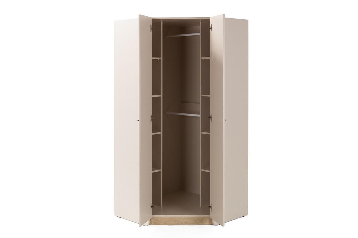 KINDERECKSCHRANK ALBI 02 zweitürig 95/95/195 in Sandbeige / Geölte Eiche - Eichefarben/Beige, Holzwerkstoff (95/195/95cm) - Deine Möbel 24