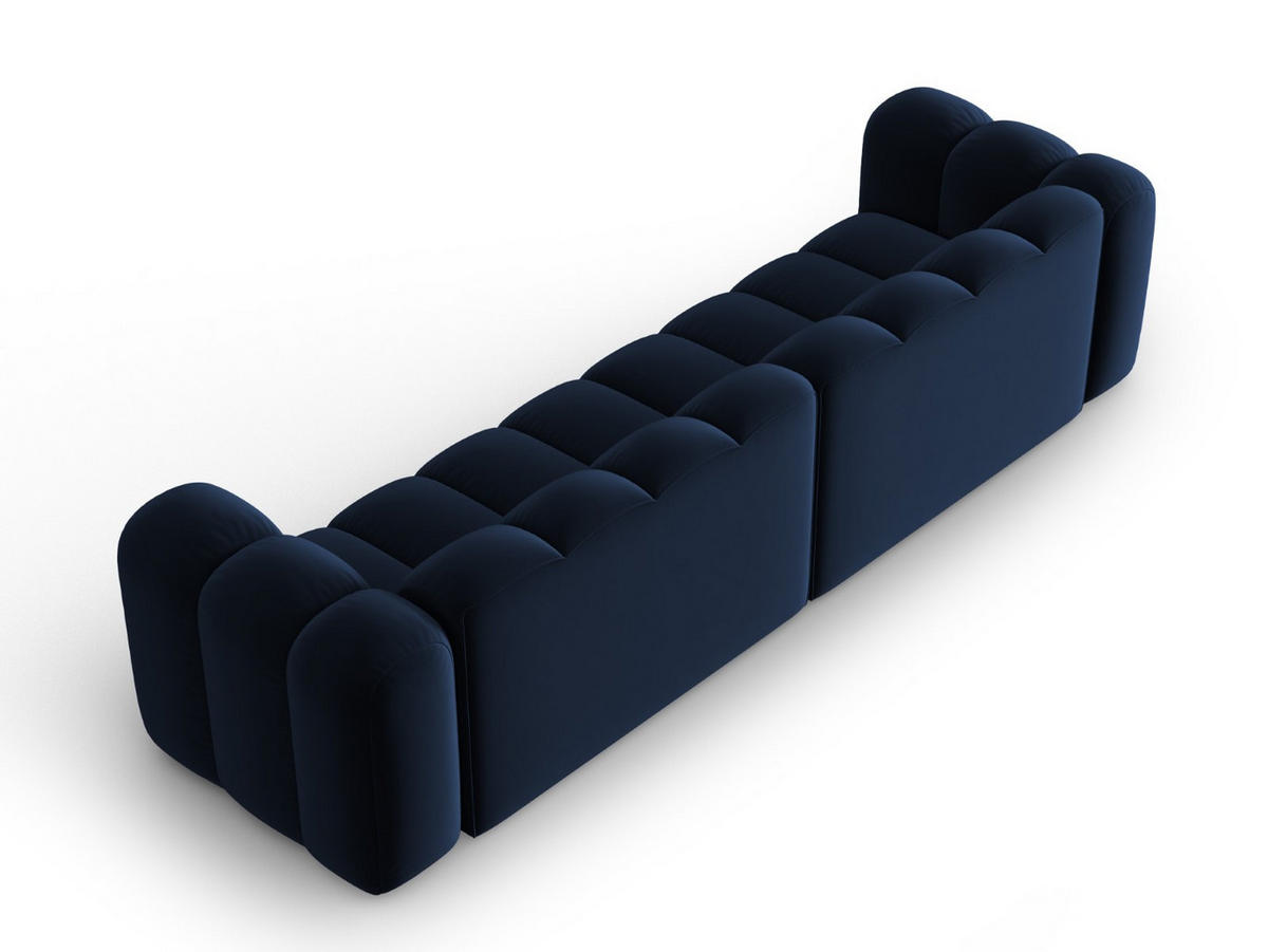 SOFA modular Lupine aus Samt königsblau 4 Sitzplätze - Dunkelblau, Textil (95/70/290cm) - Micadoni