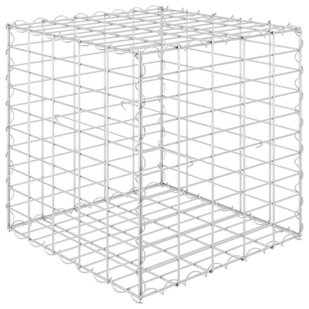 vidaXL Würfel-Gabionen-Hochbeet Silber 50x50x50 cm
