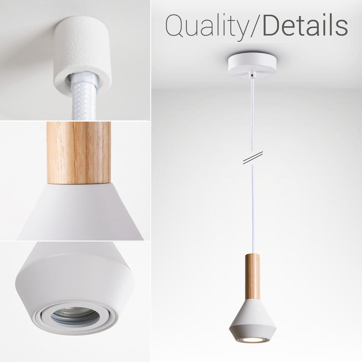 PENDELLEUCHTE Mora S - Weiß, Metall (10/10/18.7cm) - Paco Home