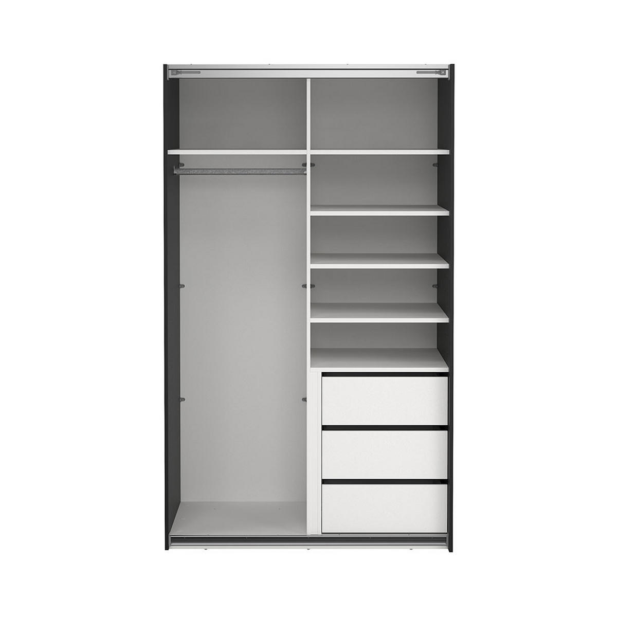SCHIEBETÜRENSCHRANK, Catania, Schwarz, Holzwerkstoff, 119 x 67 x 201 cm - Schwarz, Holzwerkstoff (119/201/67cm) - ebuy24