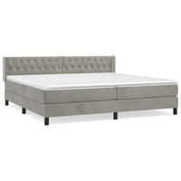 BOXSPRINGBETT 200/200 Cm Grau Samt - Grau, Textil (203/203cm) - vidaXL