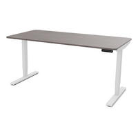 SCHREIBTISCH Elektrisch höhenverstellbarer Schreibtisch Y-Line Curved Sichtbeton Anthrazit Signalweiß 160/70/62-127cm - Schieferfarben/Weiß, Holzwerkstoff/Metall (70/160/127cm) - ASSMANN