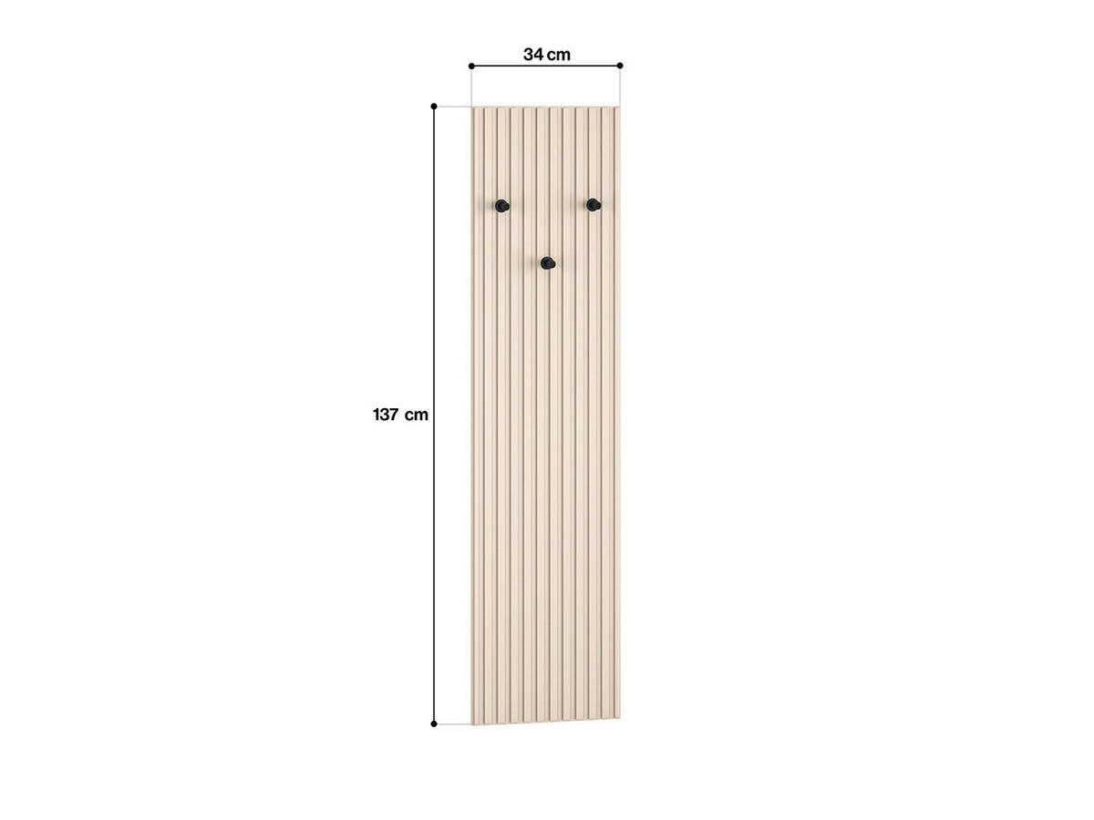 WANDGARDEROBE – 34 cm – Sophie – Kaschmir – GF-011 - Kaschmir, Holzwerkstoff (34/137/2cm) - hi-markt