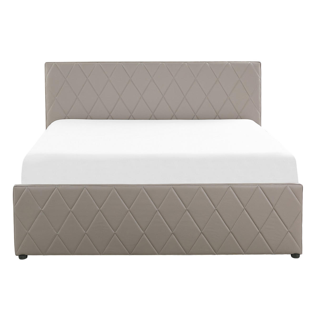 BETT mit Stauraum 140x200 cm Grau Rochefort - Taupe, Kunststoff (140/200cm) - Beliani