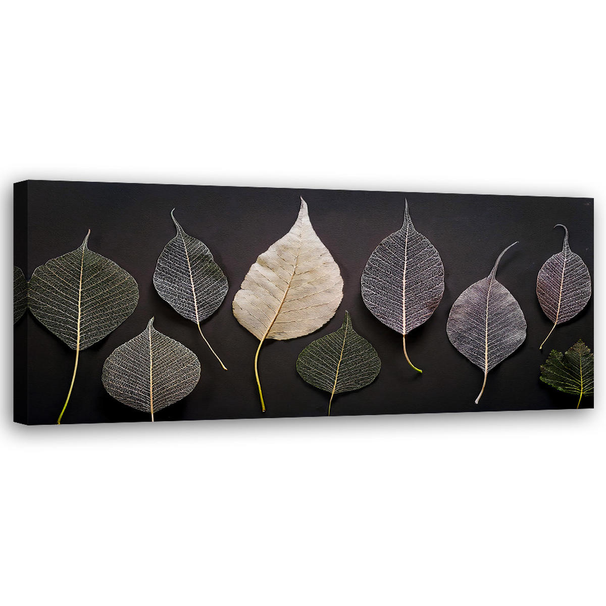 WANDBILD minimalismus hinterlässt glamourpflanzen - Grau, Textil (90/30cm) - Feeby