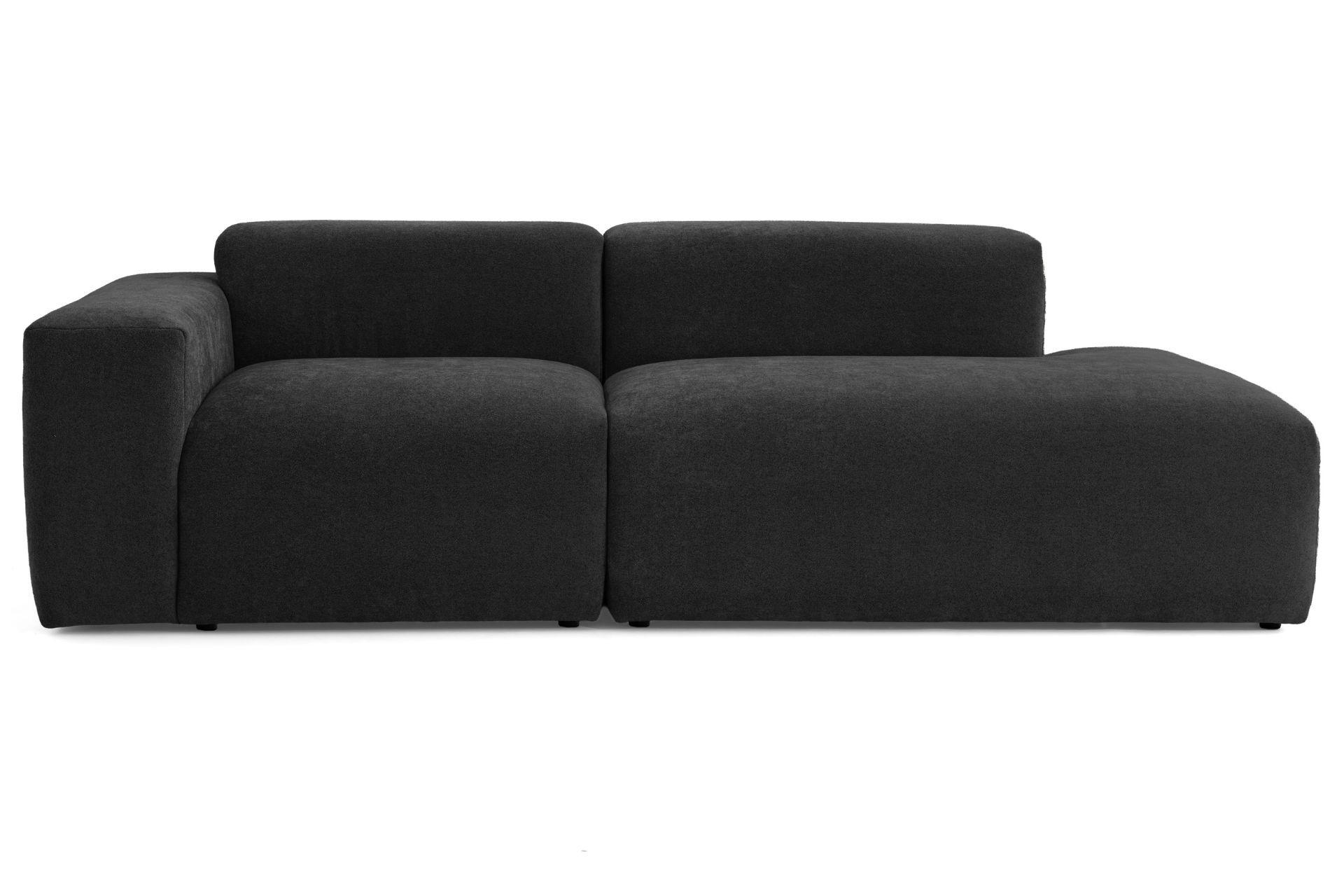 3-SITZER modulares Sofa HEAVEN SET 1 Rechts, Breite 255 cm Webstoff Schwarz - Schwarz, Holz/Kunststoff (102/71/255cm) - Muffo