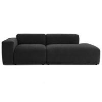 3-SITZER modulares Sofa HEAVEN SET 1 Rechts, Breite 255 cm Webstoff Schwarz - Schwarz, Holz/Kunststoff (102/71/255cm) - Muffo