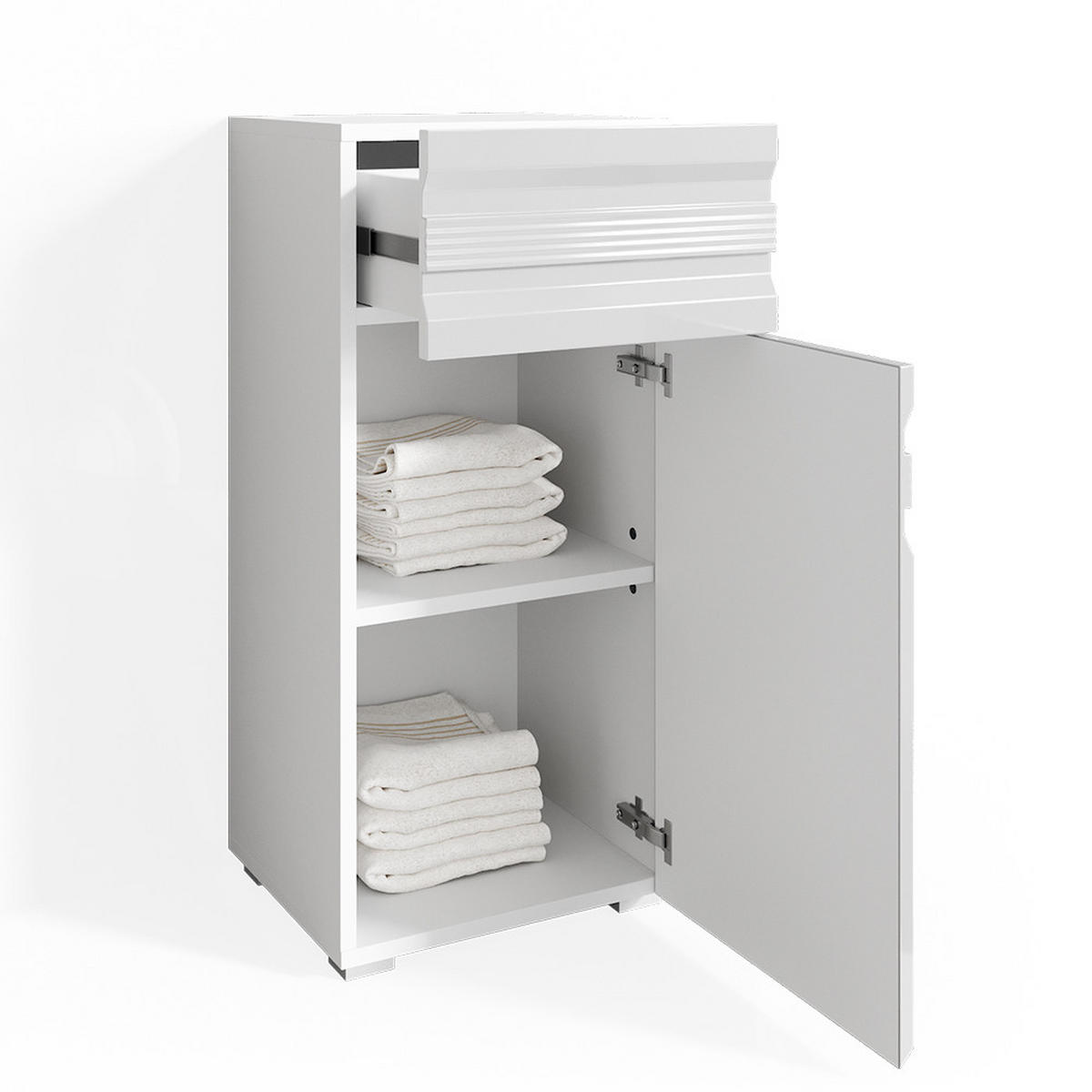 MIDISCHRANK Fredd Weiß 36.4 x 79 cm - Weiß Hochglanz, Holzwerkstoff (36.4/79/31cm) - Vicco