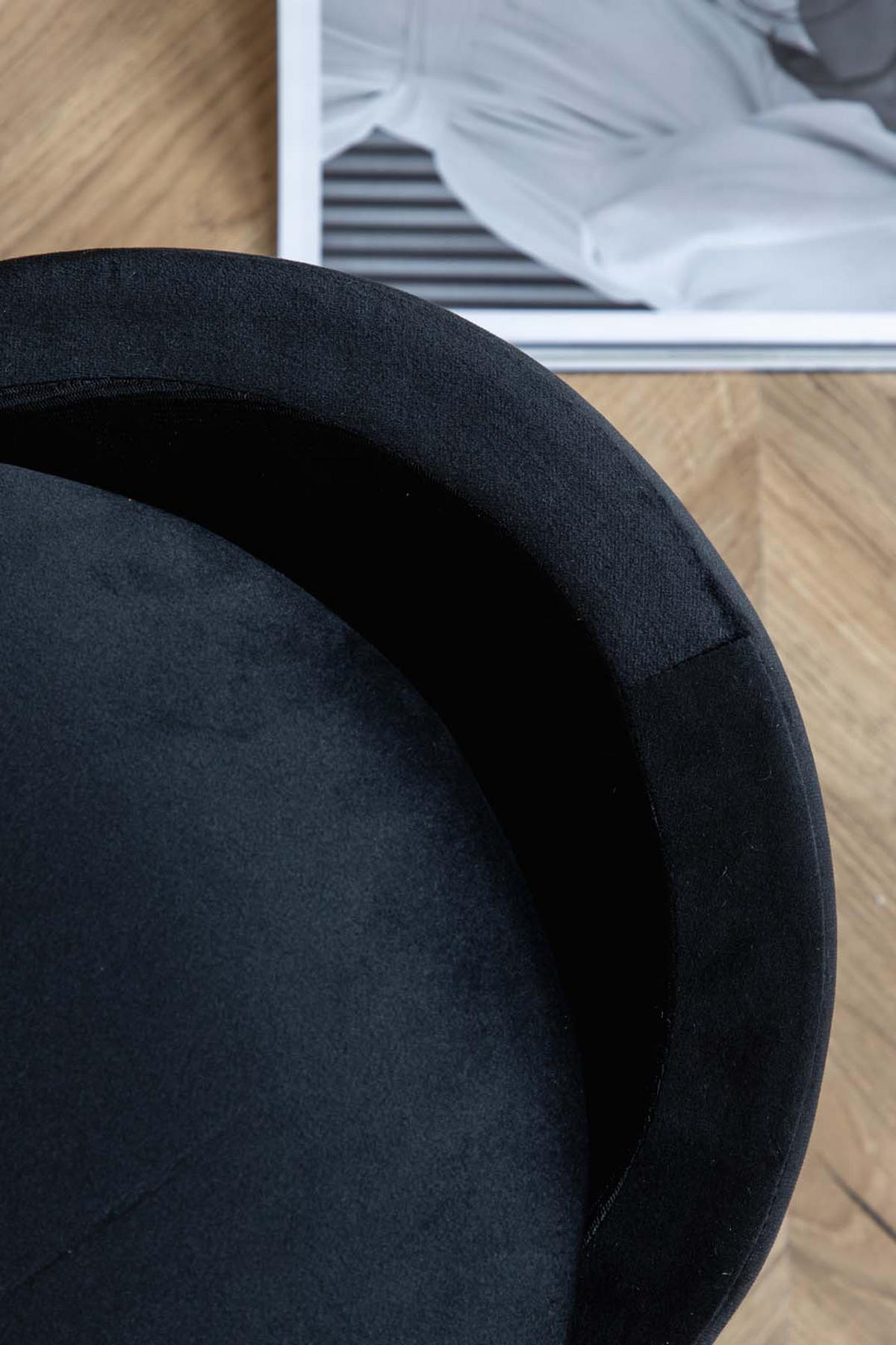 POUF, Limpen, Schwarz, Kunstfell, 32 x 32 x 40 cm - Schwarz, Textil/Fell (32/40/32cm) - ebuy24