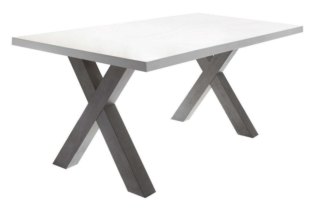 ESSZIMMERTISCH Eike 4 180 x 90 x 75 Esstisch Graphit/Weiß Matt Lack - Weiß, Holz (180/90/75cm) - 58aufmkessel